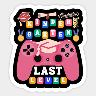 Kendergarten last level groovy colored font Sticker